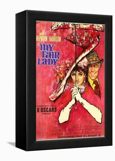 My Fair Lady, German Movie Poster, 1964-null-Framed Stretched Canvas