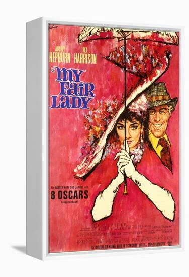 My Fair Lady, German Movie Poster, 1964-null-Framed Stretched Canvas