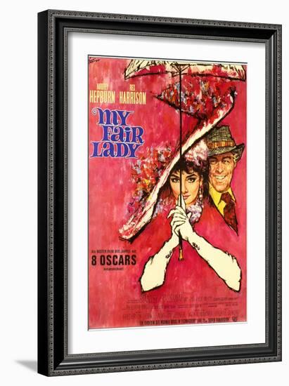 My Fair Lady, German Movie Poster, 1964-null-Framed Premium Giclee Print