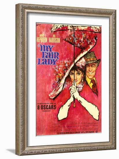 My Fair Lady, German Movie Poster, 1964-null-Framed Art Print