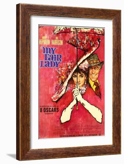 My Fair Lady, German Movie Poster, 1964-null-Framed Art Print