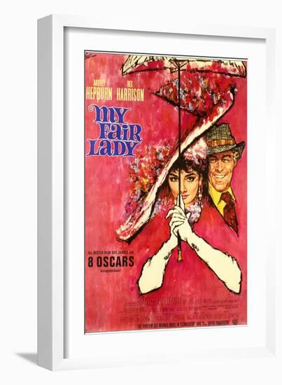 My Fair Lady, German Movie Poster, 1964-null-Framed Art Print