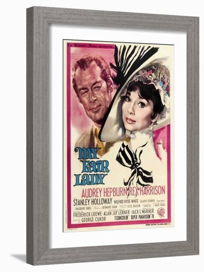 My Fair Lady, Italian Movie Poster, 1964-null-Framed Art Print