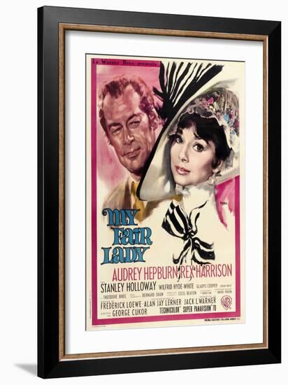 My Fair Lady, Italian Movie Poster, 1964-null-Framed Art Print