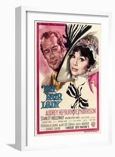 My Fair Lady, Italian Movie Poster, 1964-null-Framed Art Print