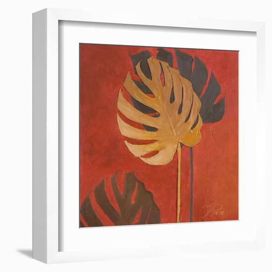 My Fashion Leaves on Red I-Patricia Pinto-Framed Art Print