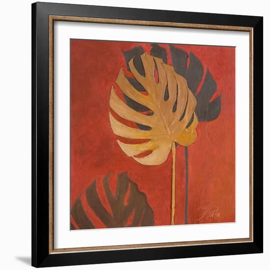 My Fashion Leaves on Red I-Patricia Pinto-Framed Art Print