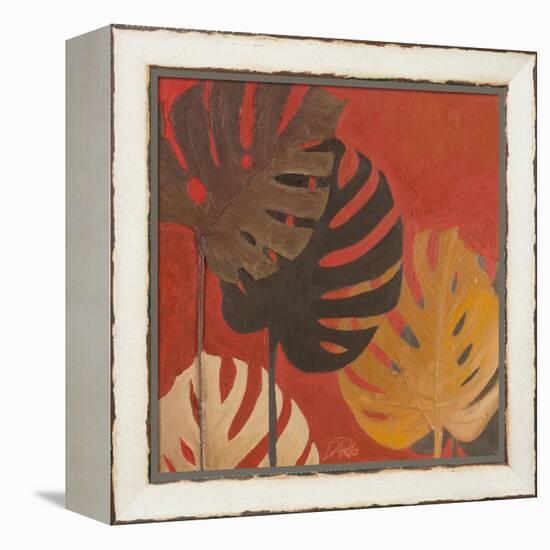 My Fashion Leaves on Red II-Patricia Pinto-Framed Stretched Canvas