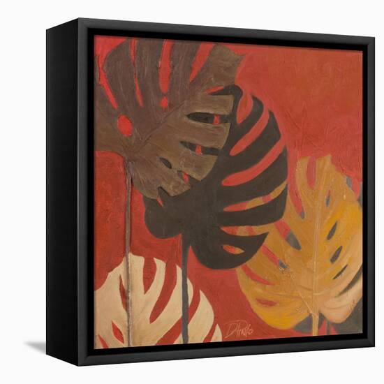 My Fashion Leaves on Red II-Patricia Pinto-Framed Stretched Canvas