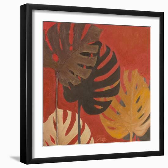 My Fashion Leaves on Red II-Patricia Pinto-Framed Premium Giclee Print