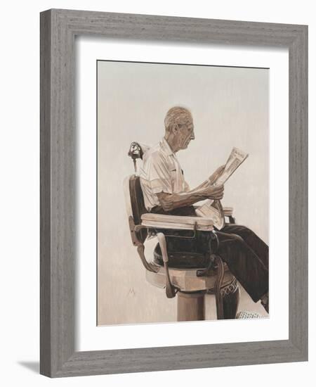 My Father at the Barber, 2012-Max Ferguson-Framed Giclee Print