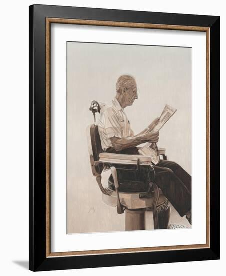 My Father at the Barber, 2012-Max Ferguson-Framed Giclee Print