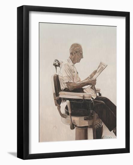 My Father at the Barber, 2012-Max Ferguson-Framed Giclee Print