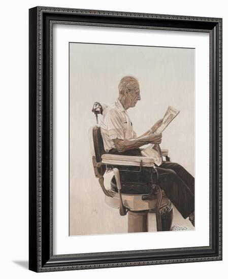 My Father at the Barber, 2012-Max Ferguson-Framed Giclee Print