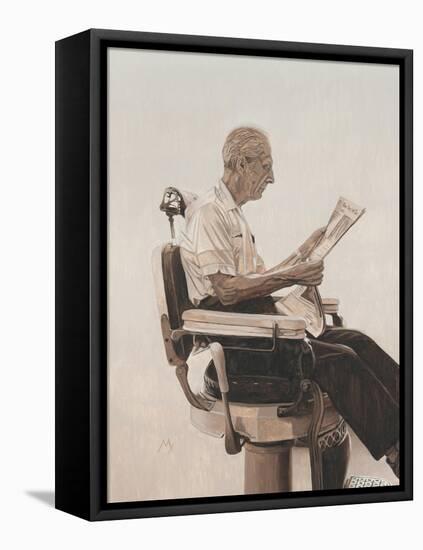 My Father at the Barber, 2012-Max Ferguson-Framed Premier Image Canvas