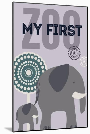 My First Zoo - Elephant - Purple-Lantern Press-Mounted Art Print