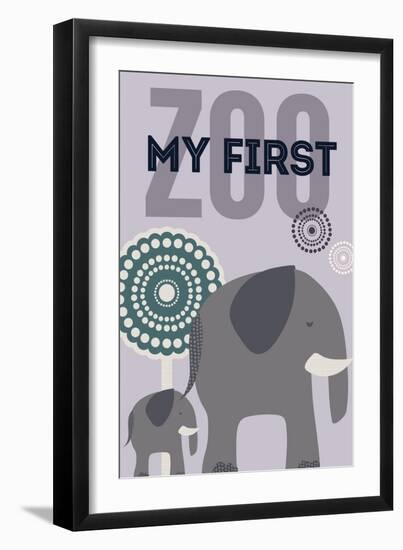 My First Zoo - Elephant - Purple-Lantern Press-Framed Premium Giclee Print