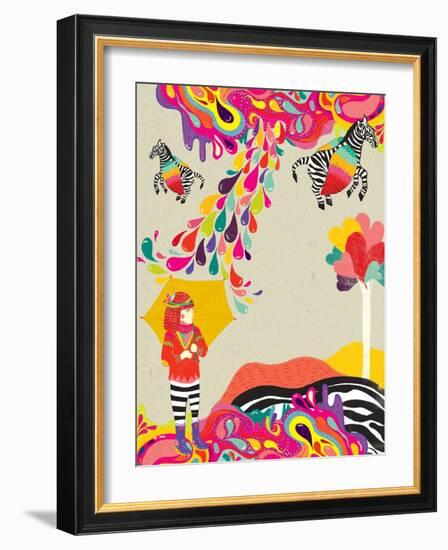 My Flying Zebra-Diela Maharanie-Framed Art Print