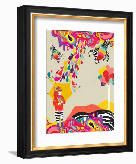 My Flying Zebra-Diela Maharanie-Framed Art Print