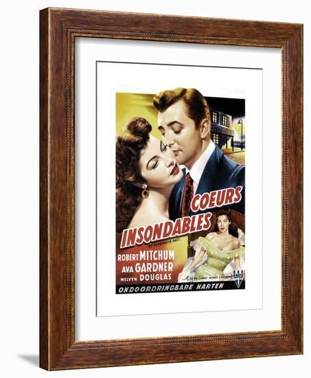 My Forbidden Past, from Left, Ava Gardner, Robert Mitchum, 1951-null-Framed Giclee Print