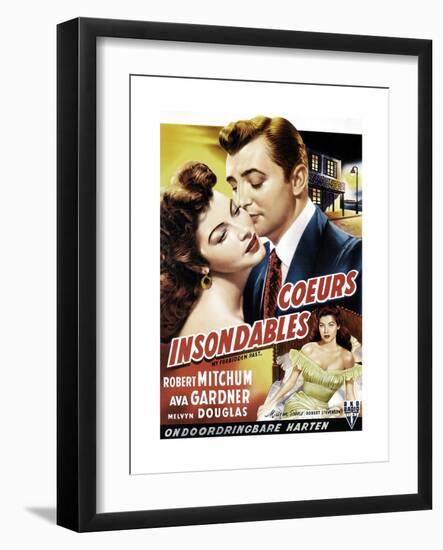 My Forbidden Past, from Left, Ava Gardner, Robert Mitchum, 1951-null-Framed Giclee Print