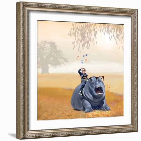 My Hippo Friend-Nancy Tillman-Framed Premium Giclee Print