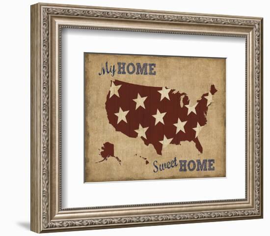 My Home Sweet Home USA Map-Sparx Studio-Framed Art Print