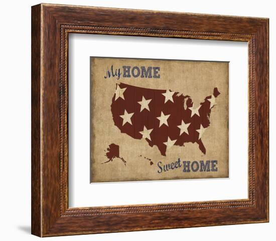 My Home Sweet Home USA Map-Sparx Studio-Framed Art Print