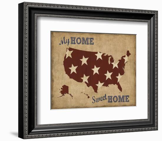 My Home Sweet Home USA Map-Sparx Studio-Framed Art Print