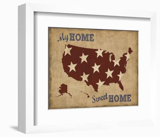 My Home Sweet Home USA Map-Sparx Studio-Framed Art Print
