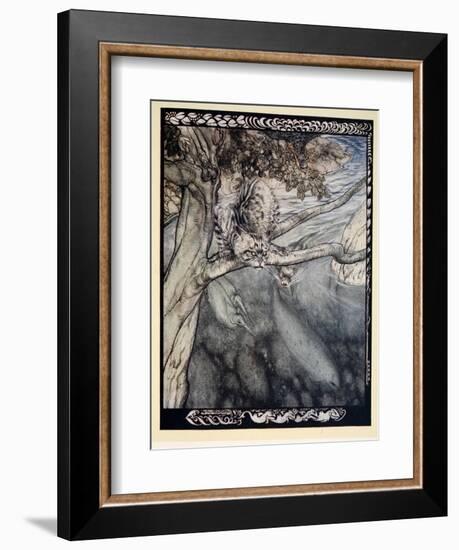 My Life Became a Ceaseless Scurry and Wound and Escape, a Burden and Anguish of Watchfulness'-Arthur Rackham-Framed Premium Giclee Print