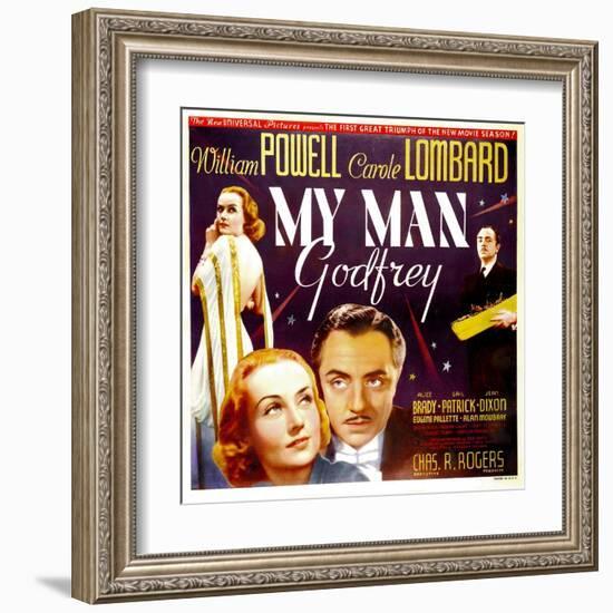 My Man Godfrey, Carole Lombard, William Powell, 1936-null-Framed Art Print