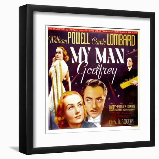 My Man Godfrey, Carole Lombard, William Powell, 1936-null-Framed Art Print