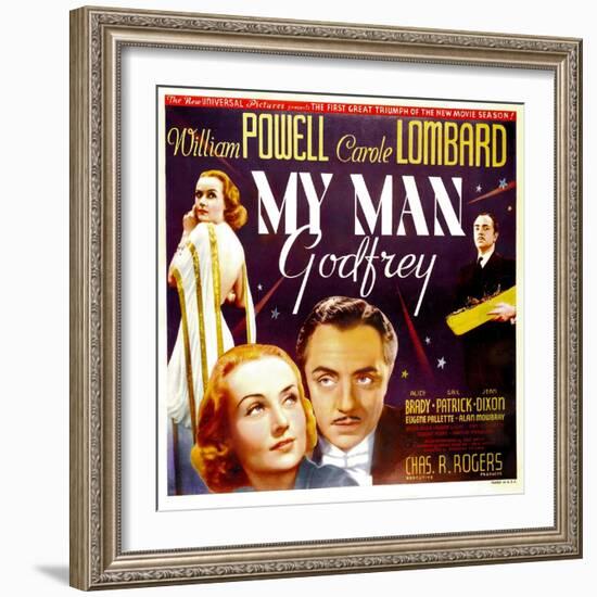 My Man Godfrey, Carole Lombard, William Powell, 1936-null-Framed Premium Giclee Print