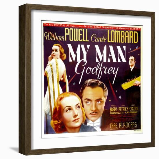 My Man Godfrey, Carole Lombard, William Powell, 1936-null-Framed Premium Giclee Print