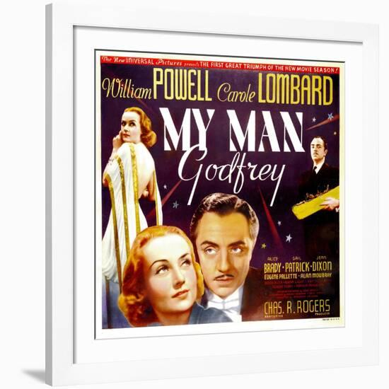 My Man Godfrey, Carole Lombard, William Powell, 1936-null-Framed Art Print