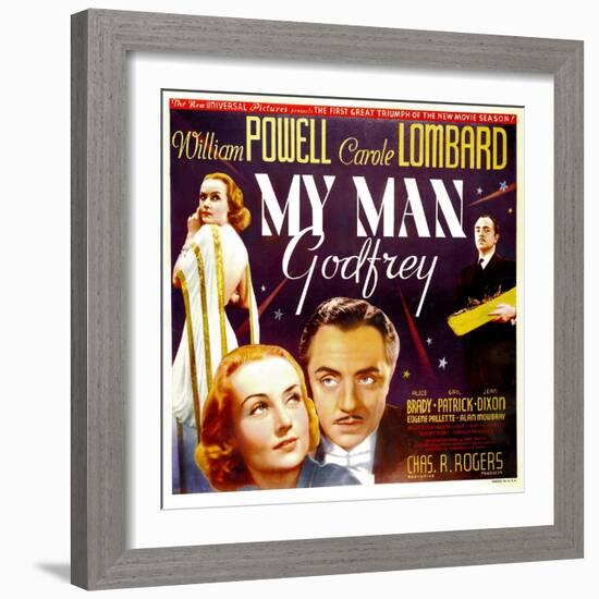 My Man Godfrey, Carole Lombard, William Powell, 1936-null-Framed Art Print