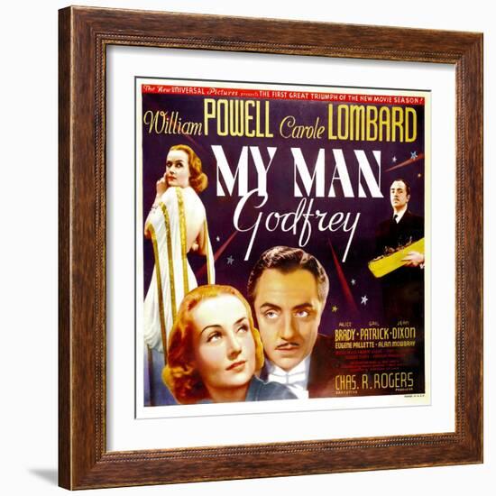 My Man Godfrey, Carole Lombard, William Powell, 1936-null-Framed Art Print