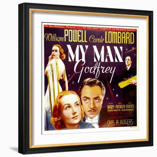 My Man Godfrey, Carole Lombard, William Powell, 1936-null-Framed Art Print