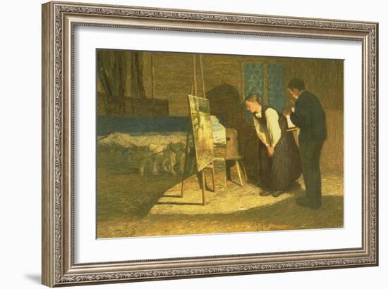 My Models, 1888 (Oil on Canvas)-Giovanni Segantini-Framed Giclee Print