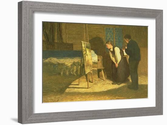 My Models, 1888 (Oil on Canvas)-Giovanni Segantini-Framed Giclee Print