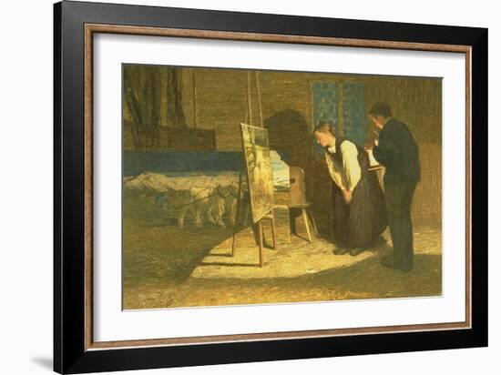 My Models, 1888 (Oil on Canvas)-Giovanni Segantini-Framed Giclee Print