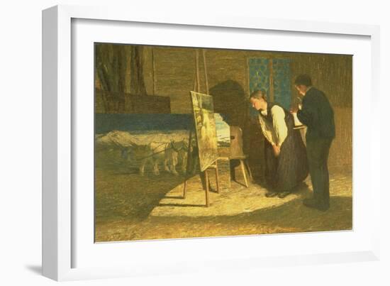 My Models, 1888 (Oil on Canvas)-Giovanni Segantini-Framed Giclee Print