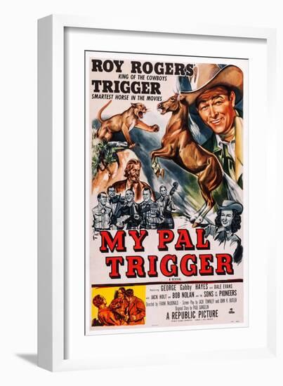 My Pal Trigger, Top Right: Roy Rogers; Below: Dale Evans, 1946-null-Framed Art Print