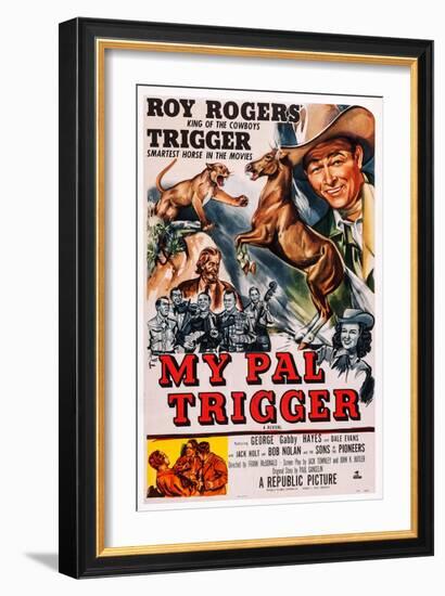 My Pal Trigger, Top Right: Roy Rogers; Below: Dale Evans, 1946-null-Framed Art Print