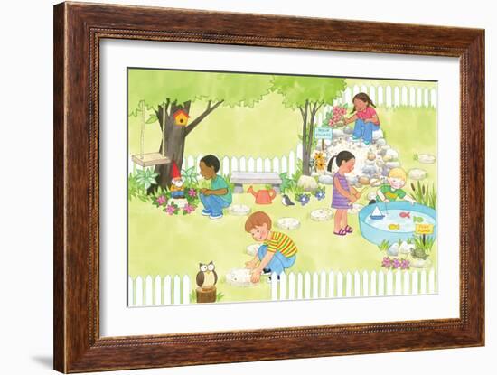 My Playtime Garden - Turtle-Kathryn Mitter-Framed Giclee Print