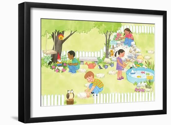 My Playtime Garden - Turtle-Kathryn Mitter-Framed Giclee Print