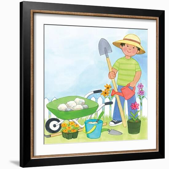 My Playtime Garden - Turtle-Kathryn Mitter-Framed Giclee Print