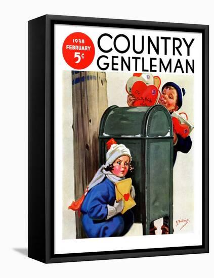 "My Secret Valentine," Country Gentleman Cover, February 1, 1938-Henry Hintermeister-Framed Premier Image Canvas