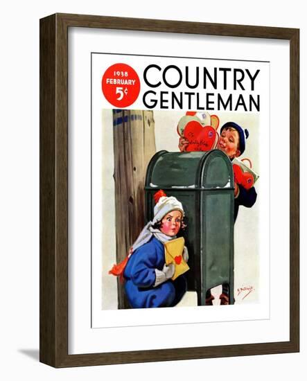 "My Secret Valentine," Country Gentleman Cover, February 1, 1938-Henry Hintermeister-Framed Giclee Print